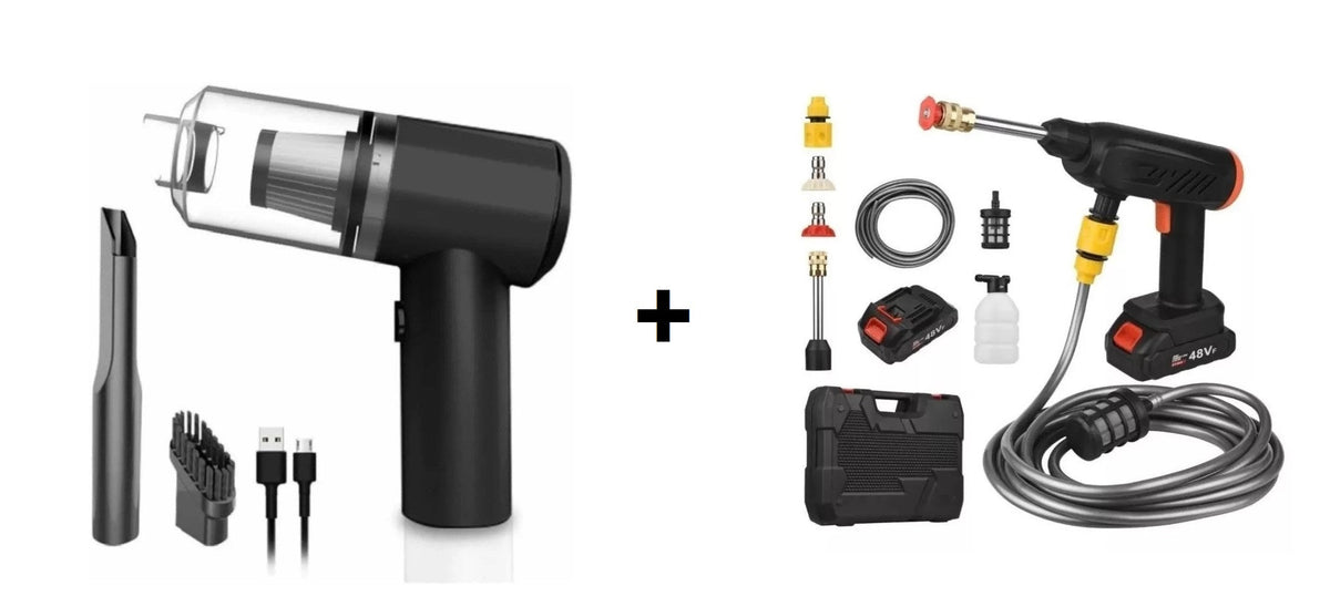 Combo Aspiradora Portatil + 🚿 Hidro Lavadora + Bateria Extra Gratis! 🎁