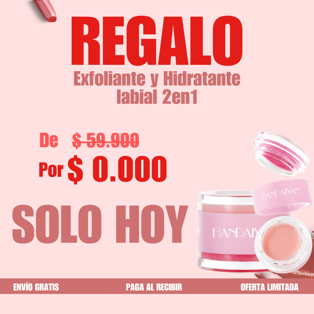 LABIALES A PRUEBA DE AGUA + Regalo: Exfoliante Hidratante Labios + Envío Gratis